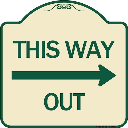 This Way Out Right Arrow Heavy-Gauge Aluminum Architectural Sign